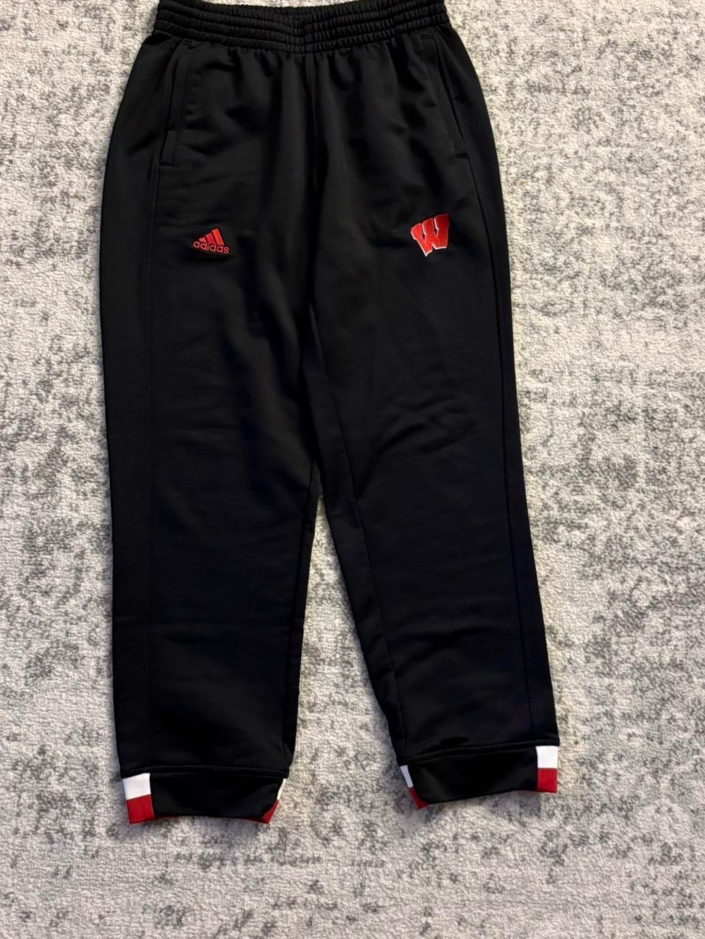 Adidas Wisconsin Badgers Black Sweat Pants Size Medium